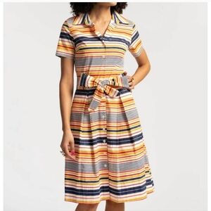FRANCES VALENTINE Bella Dress in Regatta Stripe XS Stretch